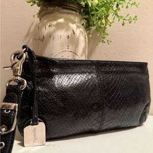 Tignanello Black Leather Clutch